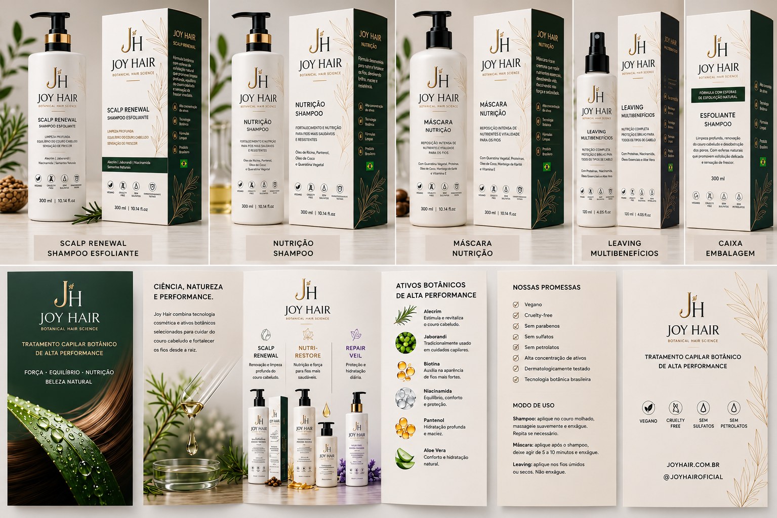 Apresentação visual da linha Joy Hair